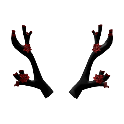 Black N Red Sakura Antlers Recolor ( Addon ) Roblox item