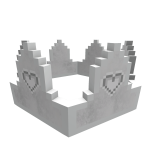 White Pixel Heart Kawaii 8-Bit Crown [ADD-ON]