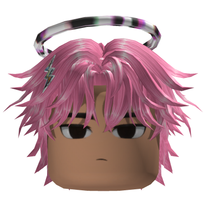 Spiky Anime Hair w/ Halo & Clips (Pink)