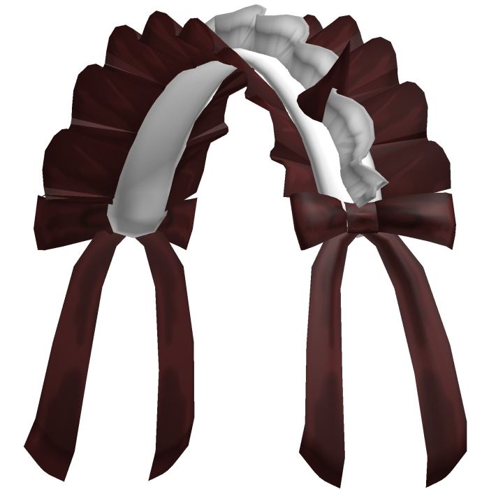 cute red n white ruffled maid headdress w horns