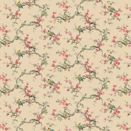 Vintage Song Birds - Victorian Wallpaper Roblox decal