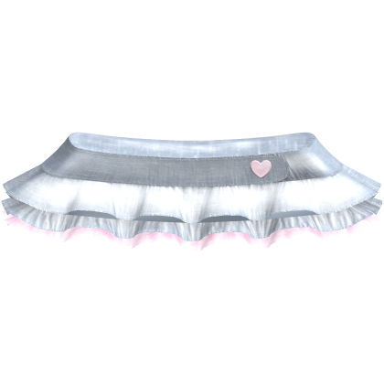 ୨୧ : adorable light denim pink heart ruffle skirt