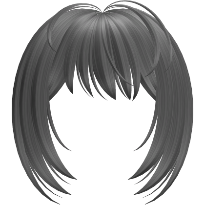 cute messy anime bangs in grey gray Roblox item