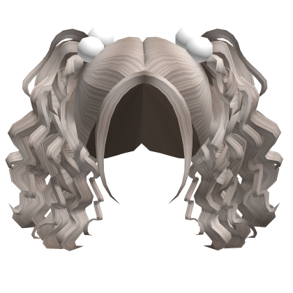 Curly Pigtails with Pom Poms (Ash Blonde) Roblox item