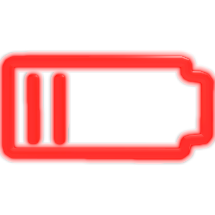Glowing Low Battery Red
