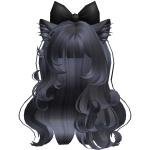 Dark Blue Gyaru Cat Hair