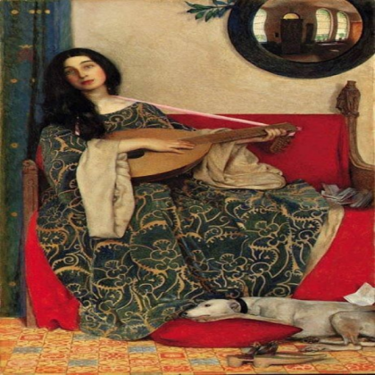 Woman with a Lute (Painting) Roblox decal
