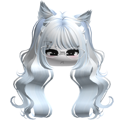 Wavy Moe Pigtails w/ Cat Ears (Light Blue)