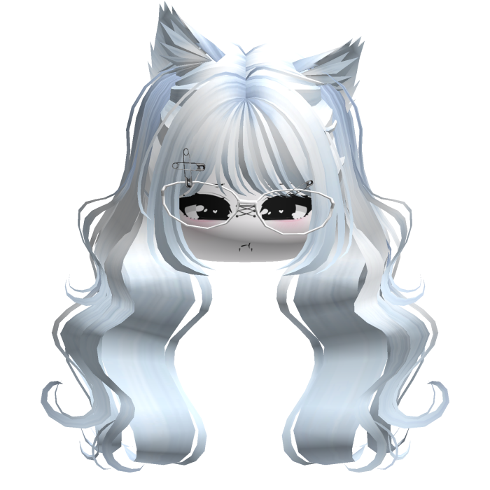 Wavy Moe Pigtails w/ Cat Ears (Light Blue)