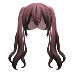 🍀Anime Long Flowy Pigtails (Black/Pink)
