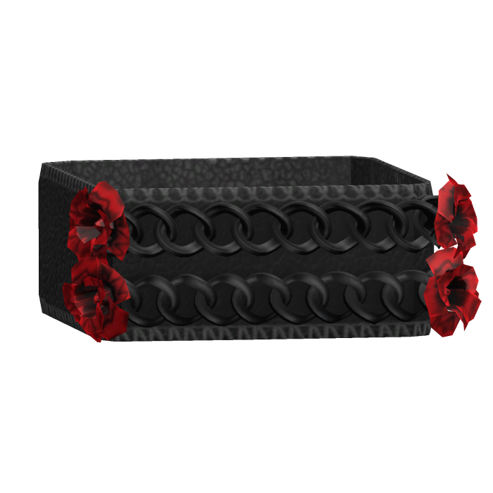 1.0 Black Red Y2K Emo Flower Arm Bracelet Chain