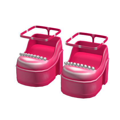 Platform Pearl Heels - Pink thumbnail