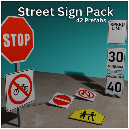 Street Sign Pack – 42 Pieces (Custom & Modular)  