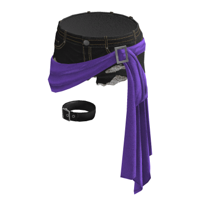 BB KPOP Shorts wrap belt w garter Purple thumbnail