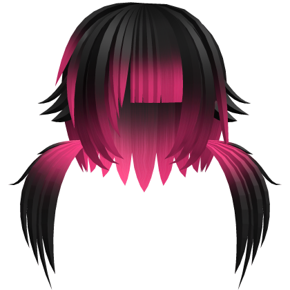 (=XᆺX=) soft scene neko pigtails in black x pink Roblox item