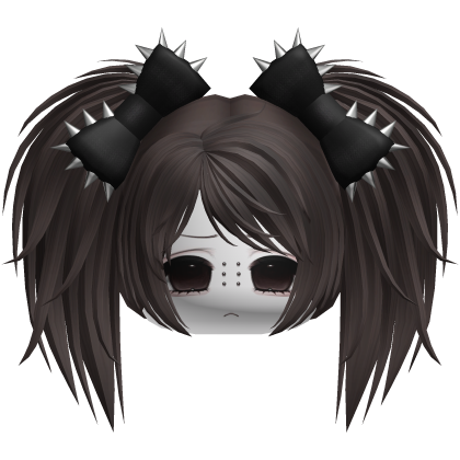 Gothic Moe Vkei Dark Brown Messy Pigtails /w Bows