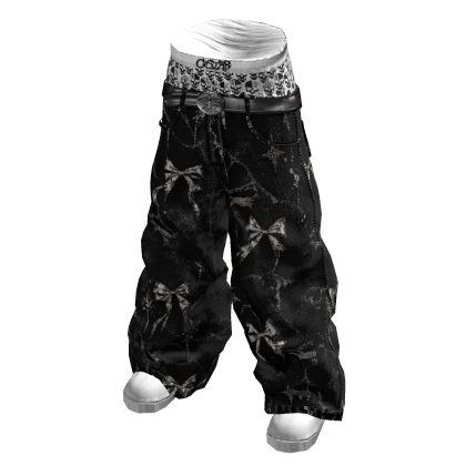 Black Saggy Skull Boxer Jeans