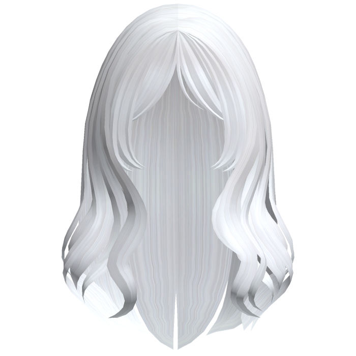 Preppy Wavy Hair w/ Curtain Bangs (White)