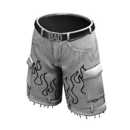 White Baggy Rhinestone Jorts thumbnail