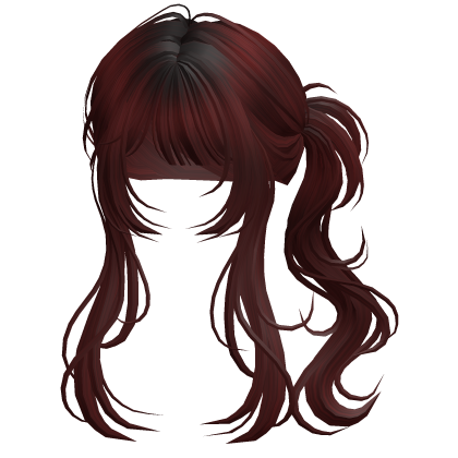 Messy Vamp Cyber Wolfcut Ponytail Dark Red Roblox item