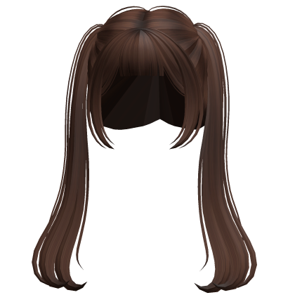 Long Anime TwinTails w/ Bnags (Brown) Roblox item