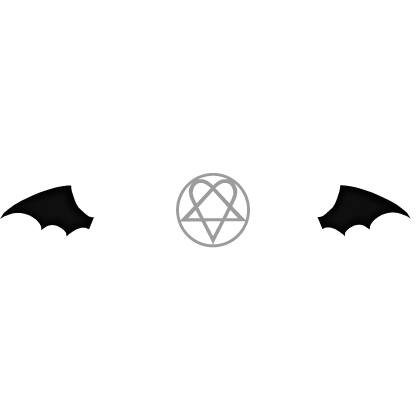 King of the night: white heartagram & wings