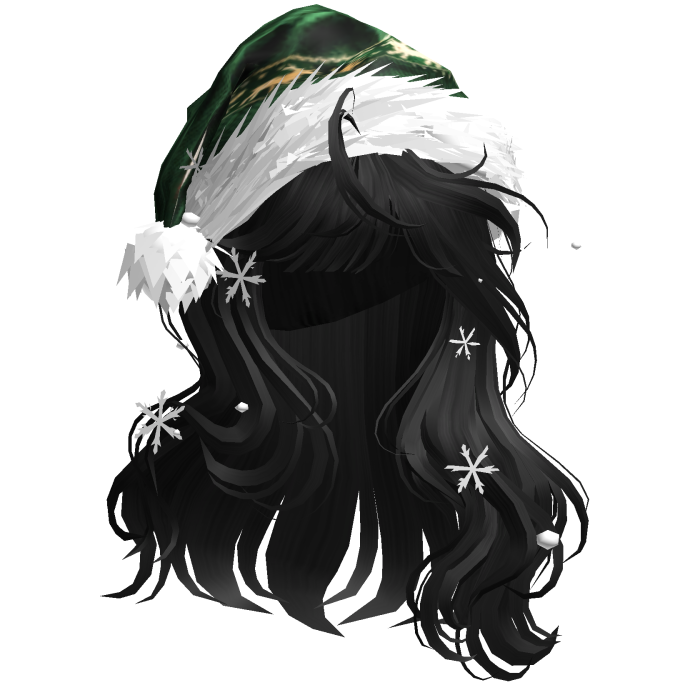 Christmas Hair w/Santa Hat (Black)
