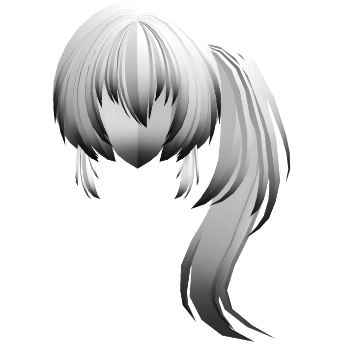 fluffy moe anime long side pony white black