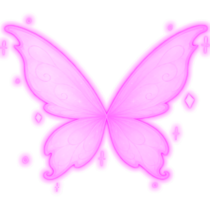 (EMISSIVE GLOWING) pink fairy wings