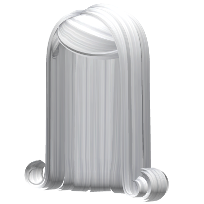 -',ৎ Long Slick Curls in White