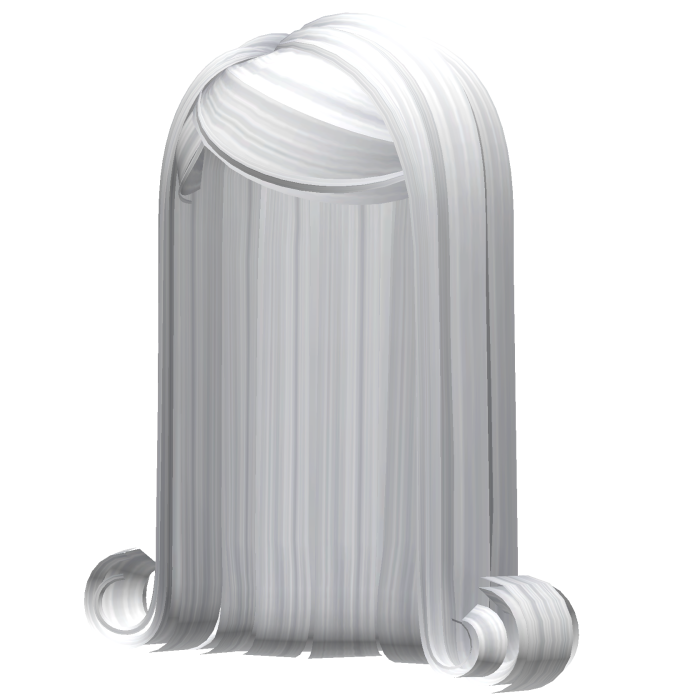-',ৎ Long Slick Curls in White