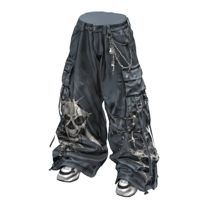 Stylish Baggy Street Pants (Light Blue) Roblox item render