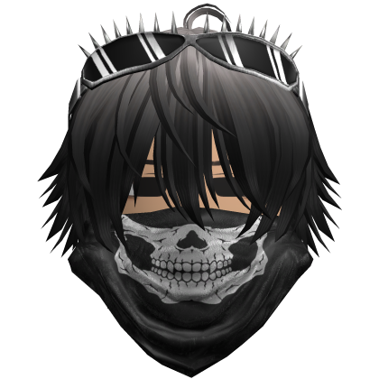 Emo Vkei Skull Bandana Hair Ash/Black