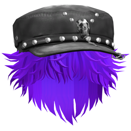 Fluffy Emo Black Beret Y2K Boy Hair (Purple)