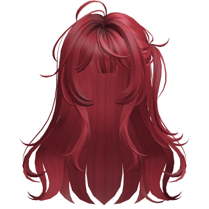 Red Anime Side Ponytail Half-Up Hair Roblox item