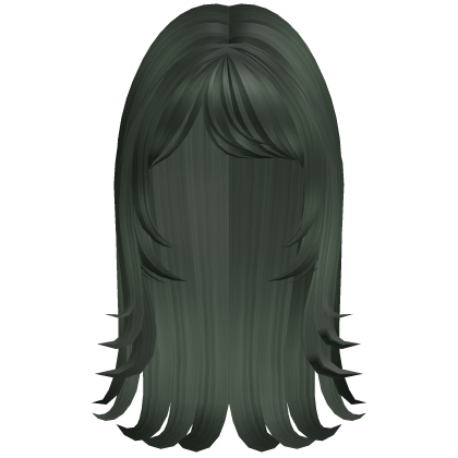 Cute Side Swept Layered Hair (Dark Green)