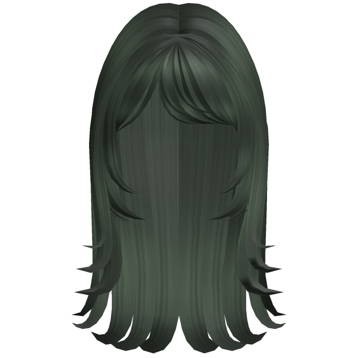 Cute Side Swept Layered Hair (Dark Green)