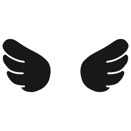 ♡ Cute Glowing Chibi Angel Wings Black
