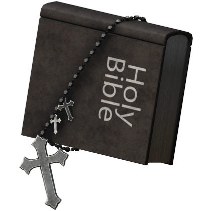 Bible With Silver Rosrary thumbnail