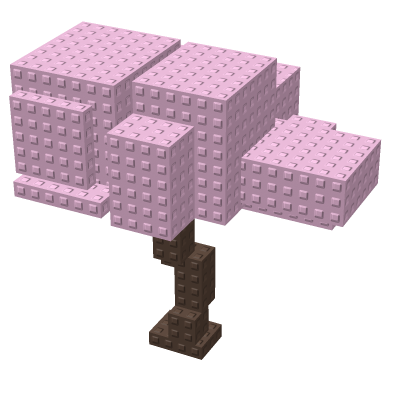 Pink Blossom Male Sakura Tree Low Poly