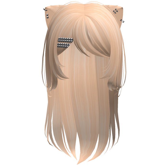blonde emo hair w/ pierced cat ears