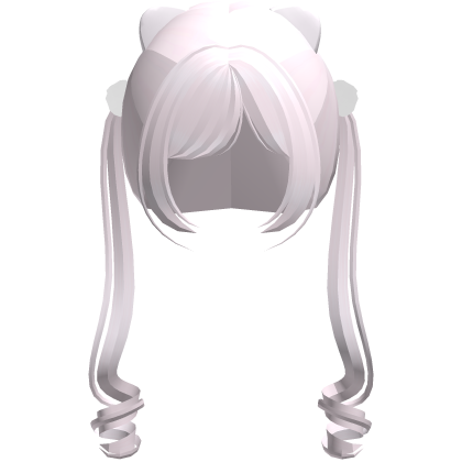 Cute Curly Kitty Pigtails in Pink Roblox item