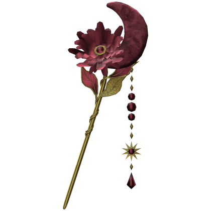 Flower & Moon Magical Staff In Pink & Gold Roblox item