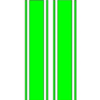 green racing stripes