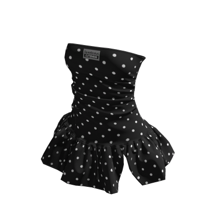 ☆ polka dot black-white ruffle mini dress thumbnail