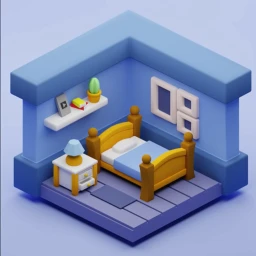 3D Isometric Bedroom icon