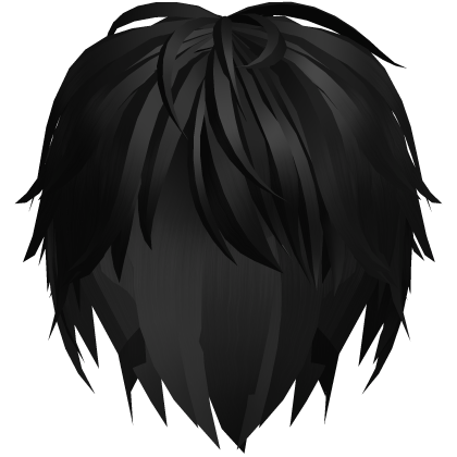Fluffy and slightly tousled hair (Black) Roblox item