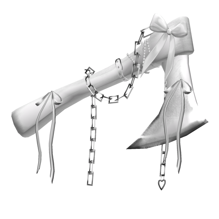 Goth Ribbon Chained Axe In White L