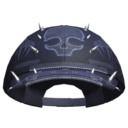 Punk Skeleton Pierced Cap Navy