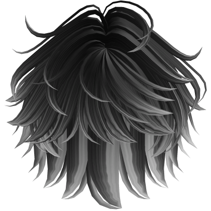 Fluffy Messy Y2K Boy Hair in Black and White Roblox item